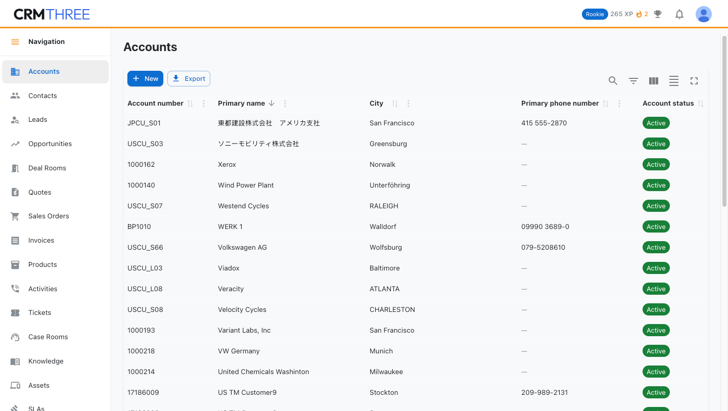 Account list