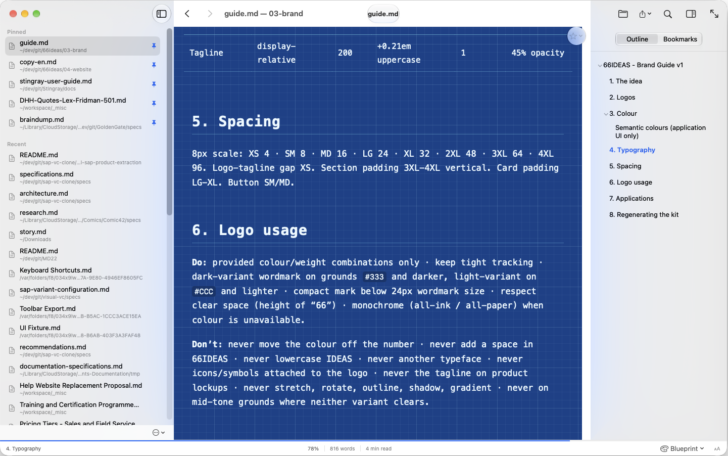 MD22 in the Blueprint theme